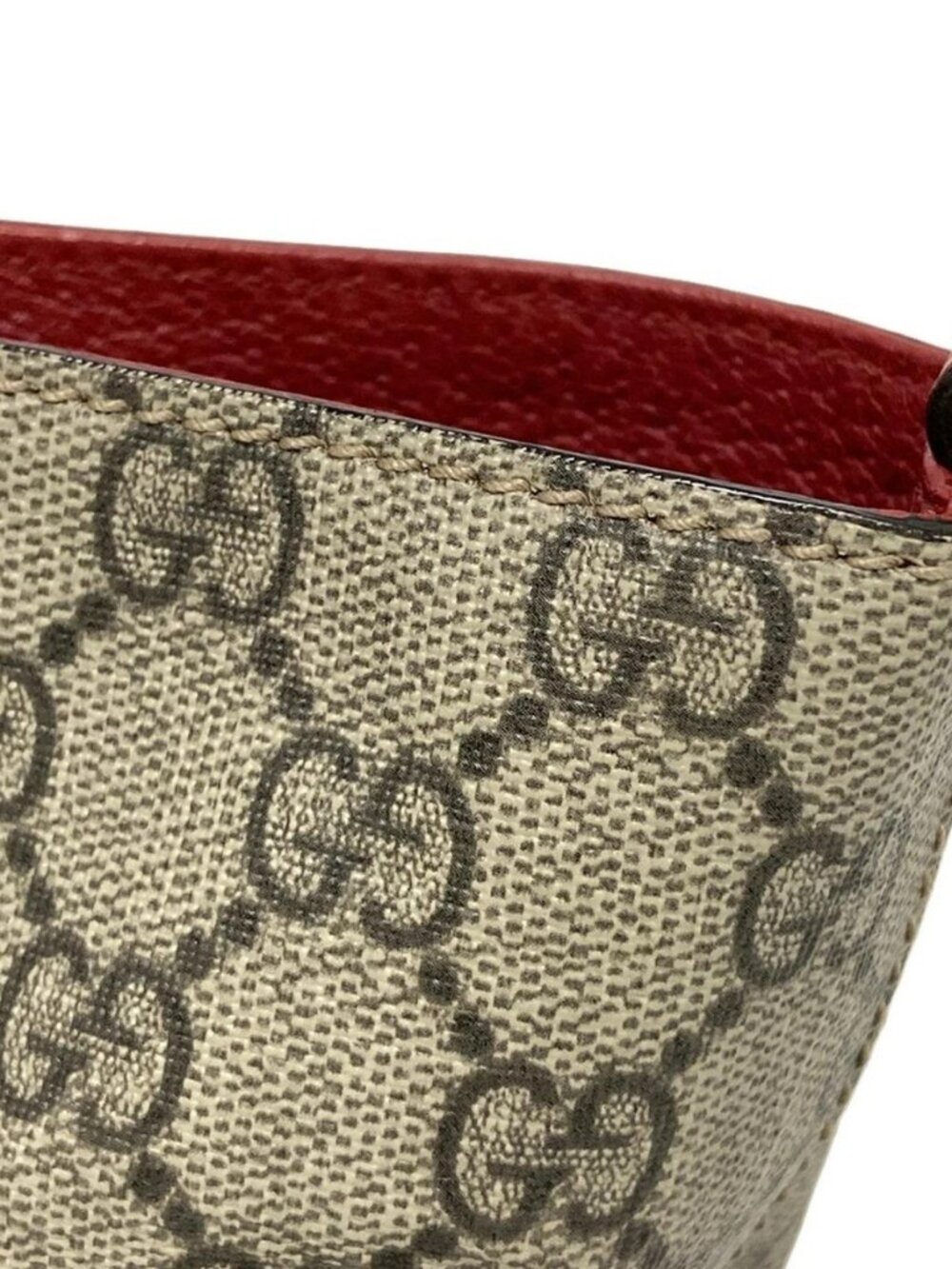 GUCCI Bosco 473887 Beige Red Multi CG Supreme Canvas Leather Suede - Tote Bag - Picture 10 of 15